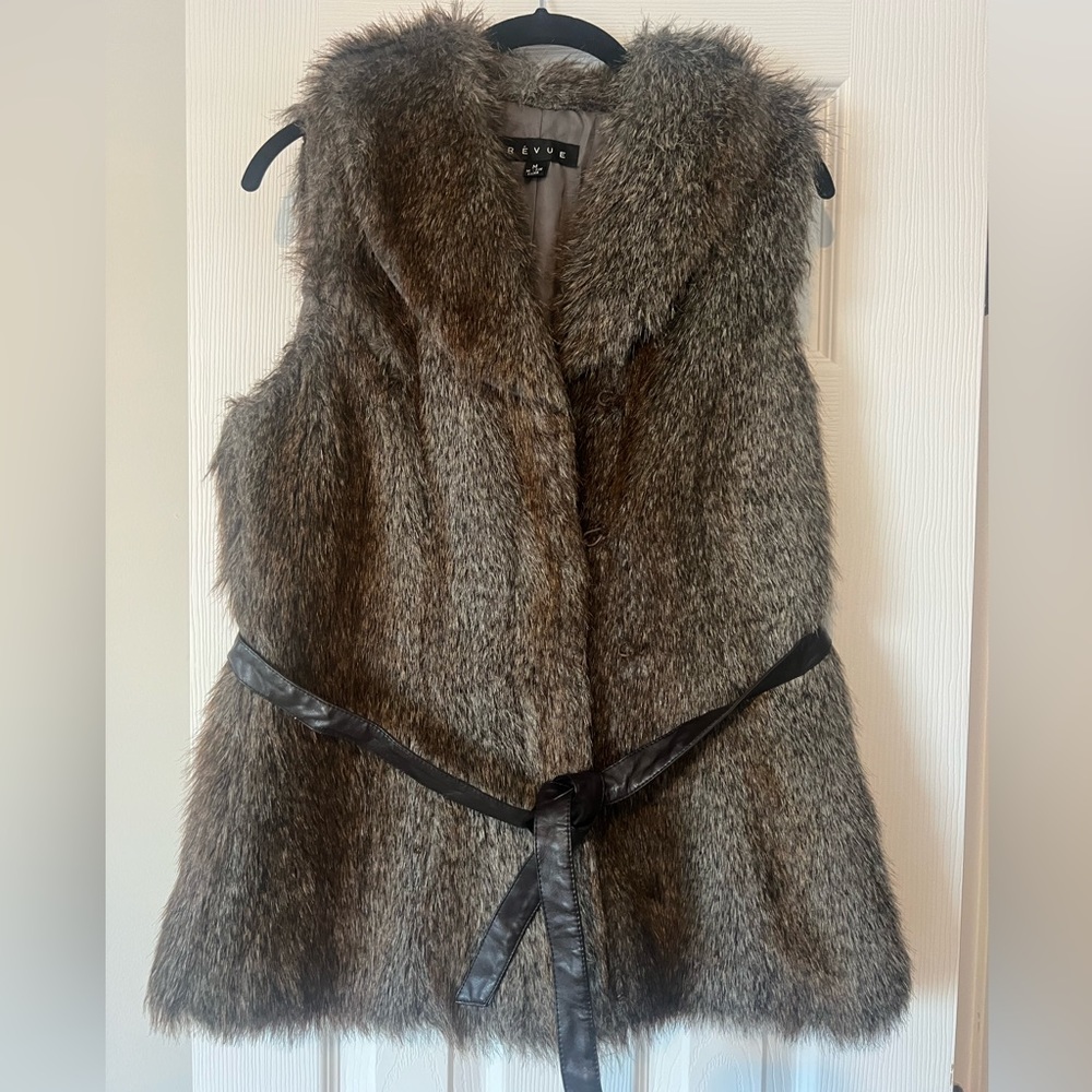 Fur Vest With Optional Leather Detachable Belt